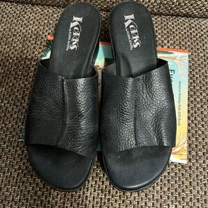 Kork-Ease Black Leather Sandals